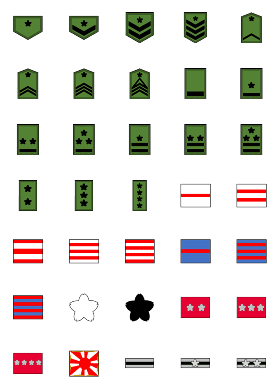 [LINE絵文字]自衛隊階級章1（陸自）の画像一覧