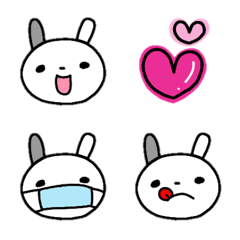 [LINE絵文字] らくがき ウサギ 絵文字①の画像