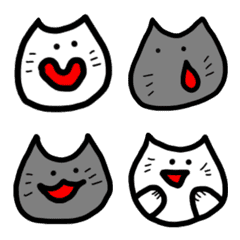 [LINE絵文字] 猫に憧れるモノクロにゃるずの絵文字の画像