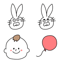 [LINE絵文字] うさぎときどき赤ちゃんの画像