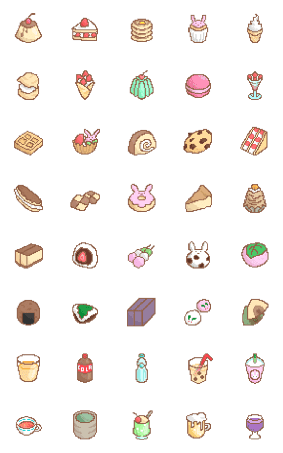 [LINE絵文字]ドット絵カフェの画像一覧