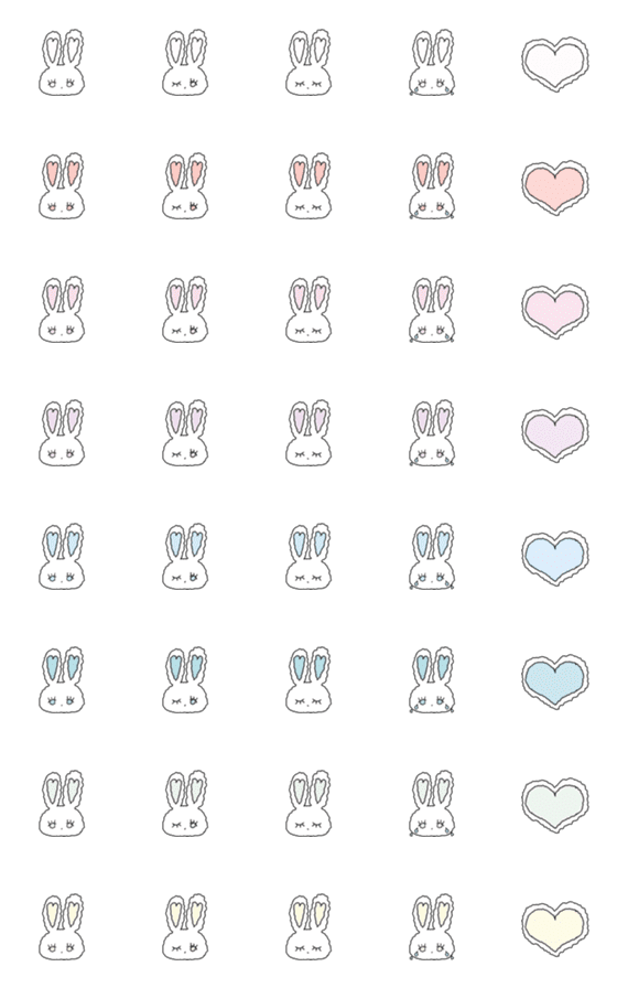 [LINE絵文字]❤︎ USAGI ❤︎ 8colorの画像一覧