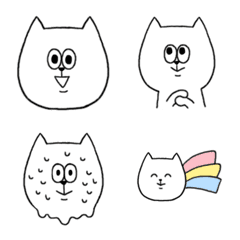 [LINE絵文字] しろいねこ【シンプル】の画像