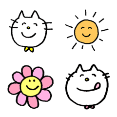 [LINE絵文字] ◇かわいいしろねこ◇の画像