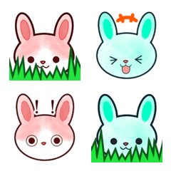 [LINE絵文字] 毎日使える日常絵文字 二匹のウサギの画像
