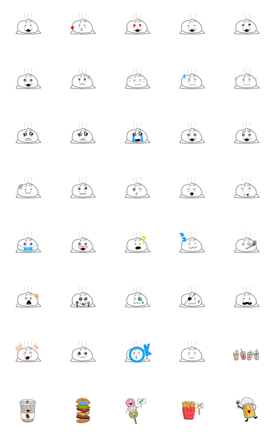 [LINE絵文字]Mr. steamed bun emojiの画像一覧