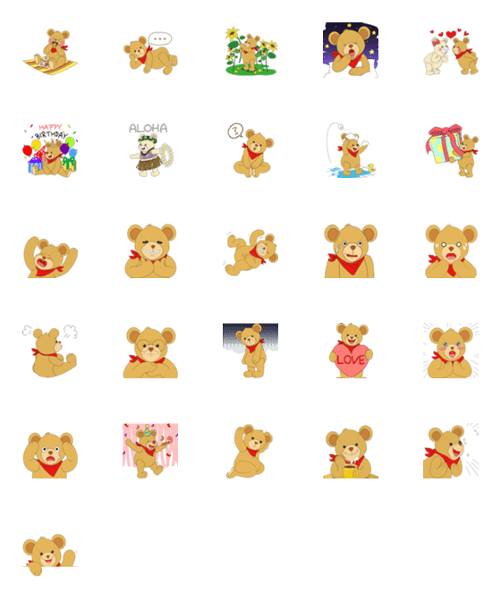 [LINE絵文字]teddybear storyの画像一覧