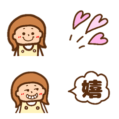 [LINE絵文字] 前髪ぱっつん女の子の画像