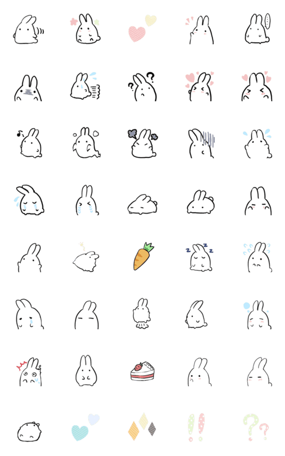 [LINE絵文字]もちもちうさぎ2の画像一覧