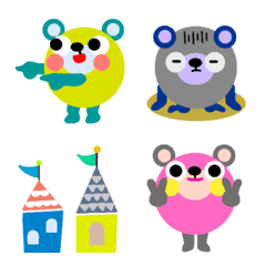 [LINE絵文字] ポップ＆キュート北欧風(ver11)クマの画像