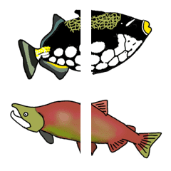 [LINE絵文字] 僕の好きな魚の絵文字2 つながる絵文字ですの画像