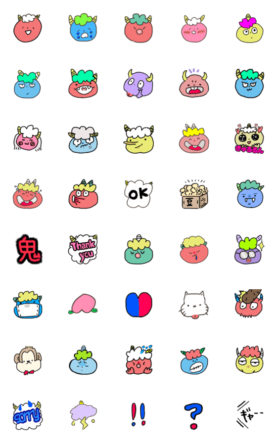 [LINE絵文字]ゆるーい！鬼さん絵文字！の画像一覧