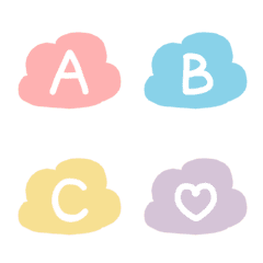 [LINE絵文字] cute cloud alphabet ABC emojiの画像