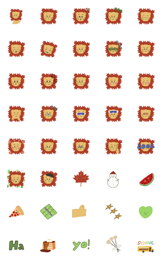 [LINE絵文字]Maple Pancake - little lionの画像一覧