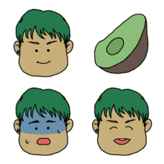 [LINE絵文字] 緑の髪の少年の絵文字の画像