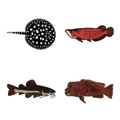 [LINE絵文字] 僕の好きな魚の絵文字3 つながる絵文字ですの画像