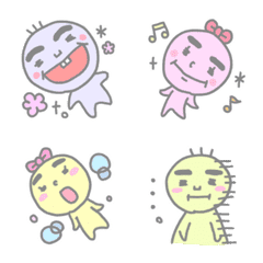 [LINE絵文字] 太眉お☆太眉こ ポップんでパステルんの画像