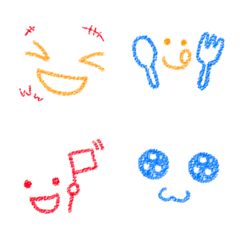 [LINE絵文字] シンプル3色 faceの画像