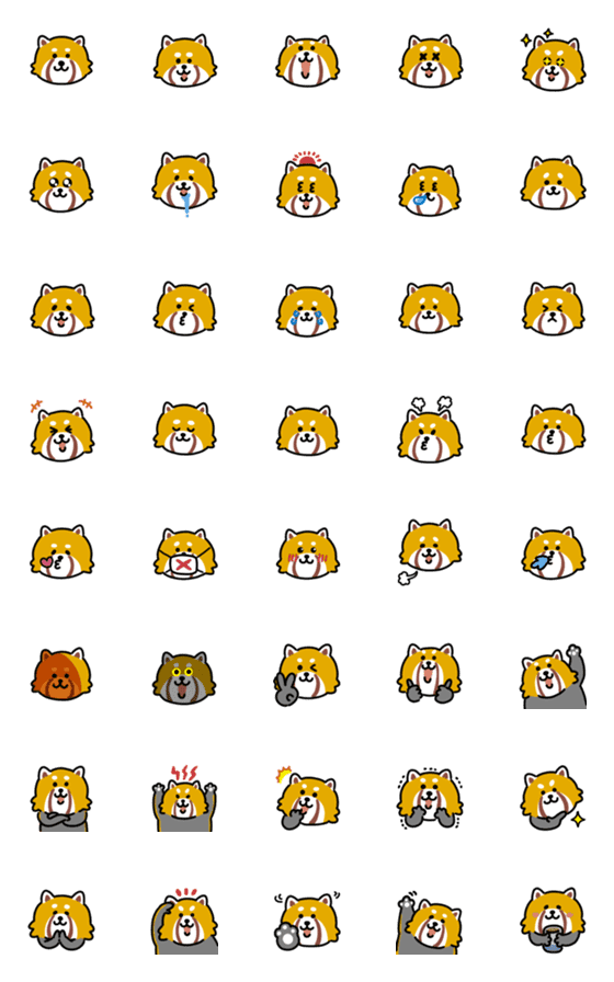 [LINE絵文字]ふわもこレッサーパンダの絵文字の画像一覧