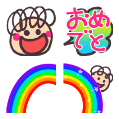 [LINE絵文字] お茶目な母が全力であなたをお祝いします！の画像