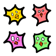 [LINE絵文字] 突き当たる鳥達の絵文字の画像
