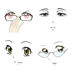 [LINE絵文字] アニメ風女の子の表情顔だけ絵文字3の画像