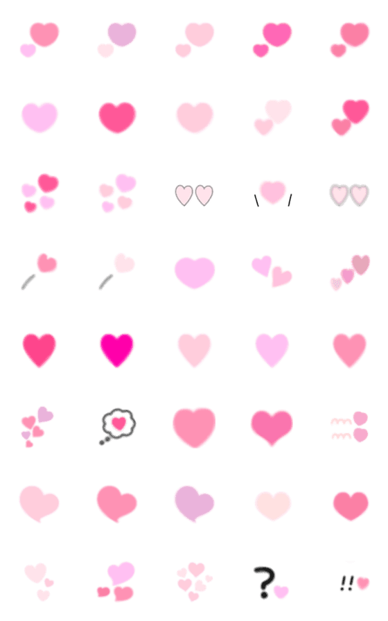 Line絵文字 ふんわりピンクハートの可愛い絵文字 40種類 1円