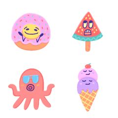 [LINE絵文字] Summer Colors Emojisの画像
