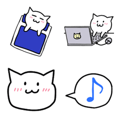[LINE絵文字] 猫のテレちゃん (テレワーク)の画像