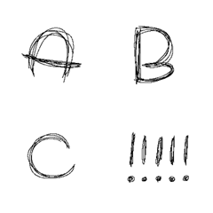 [LINE絵文字] シンプルにガタガタなアルファベットの画像