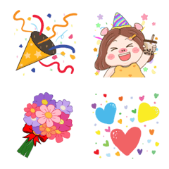 [LINE絵文字] Round sweet pork_Emoji_Festivalの画像