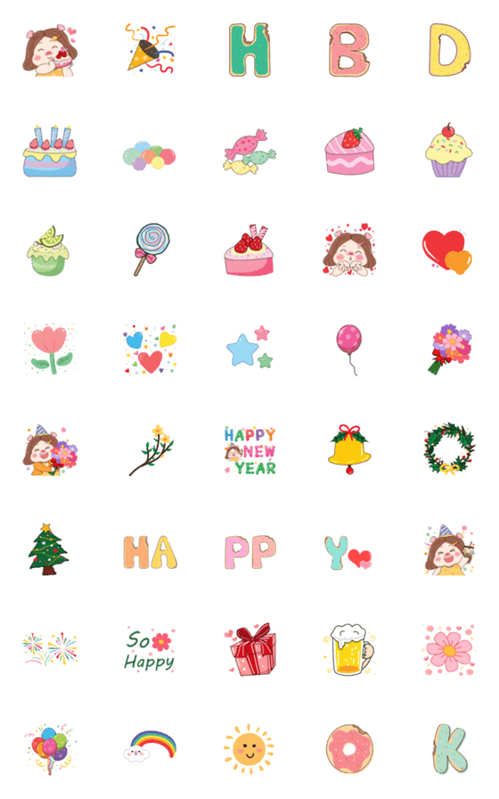 [LINE絵文字]Round sweet pork_Emoji_Festivalの画像一覧