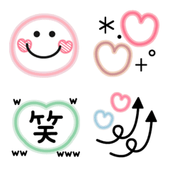 [LINE絵文字] 大人のくすみカラー ♥ ふんわり絵文字の画像