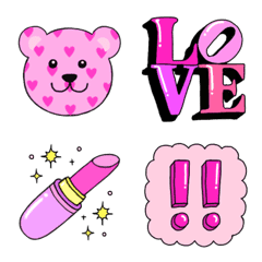 [LINE絵文字] Lover of PINK Emoji 2の画像