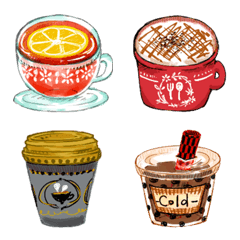 [LINE絵文字] cafe drinkの画像