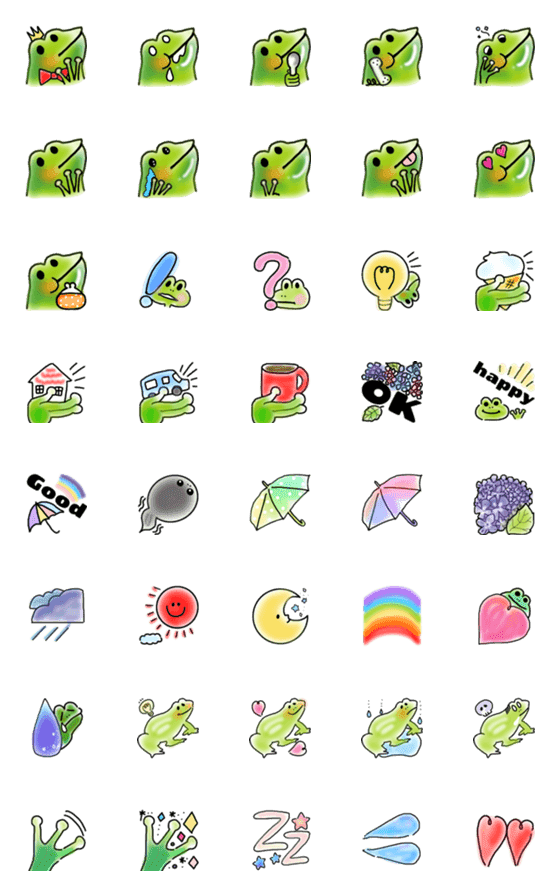 [LINE絵文字]幸せを呼ぶ♥️かえるたちの画像一覧