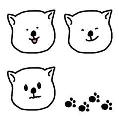 [LINE絵文字] シンプル！白い犬の絵文字の画像