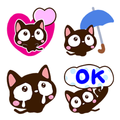 [LINE絵文字] 小さい黒猫スタンプの画像