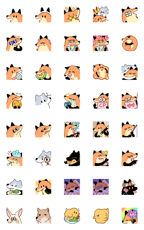[LINE絵文字]fox friends 2の画像一覧