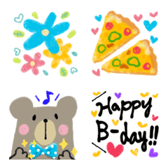 絵本のような♡クマさんの絵文字【お祝い】の絵文字メイン画像