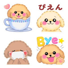 [LINE絵文字] かわいい♥トイプードルの毎日使える絵文字の画像