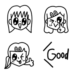 [LINE絵文字] どっかでみた女の子絵文字(1)の画像
