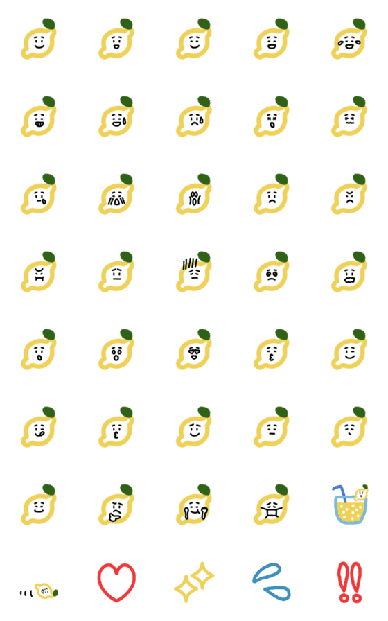 [LINE絵文字]レモンの気持ち絵文字の画像一覧
