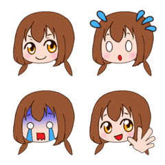 [LINE絵文字] かわいい女の子で気持ちを伝える絵文字の画像
