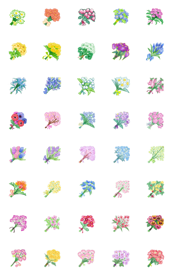 [LINE絵文字]spring bouquetの画像一覧