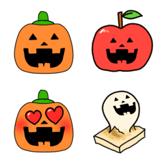 [LINE絵文字] かぼちゃのぺぽまる 絵文字の画像