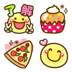 [LINE絵文字] ❤食べ物とお菓子❤にこまる写真に絵文字⑦の画像