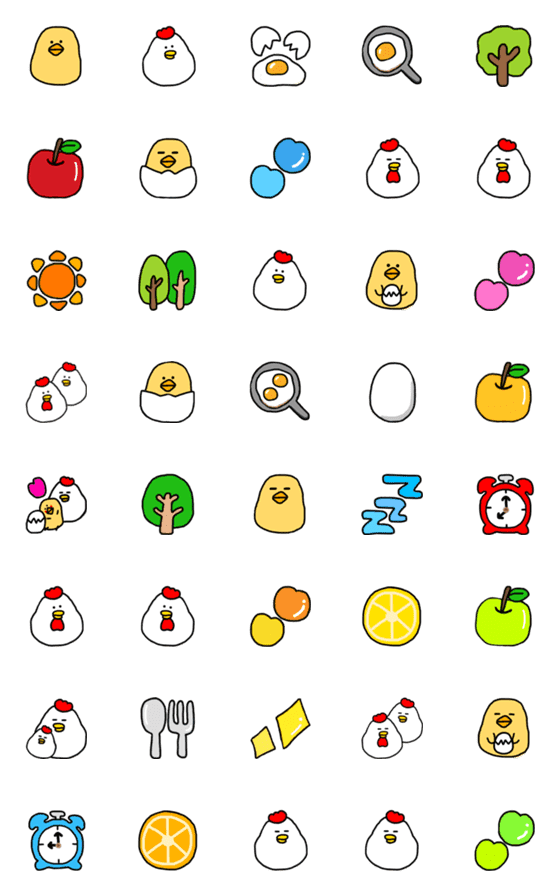 [LINE絵文字]可愛いにわとりの絵文字の画像一覧