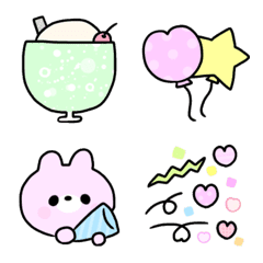 [LINE絵文字] うさねこ★おめでとうの画像