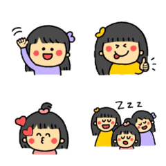 [LINE絵文字] 3姉妹の絵文字の画像